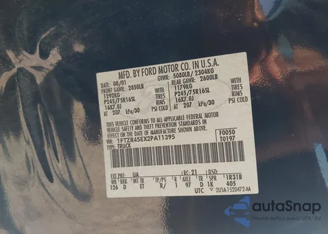 2002 Ford Ranger Edge/Xlt z USA, uszkodzony, nr VIN 1FTZR45EX2PA11395